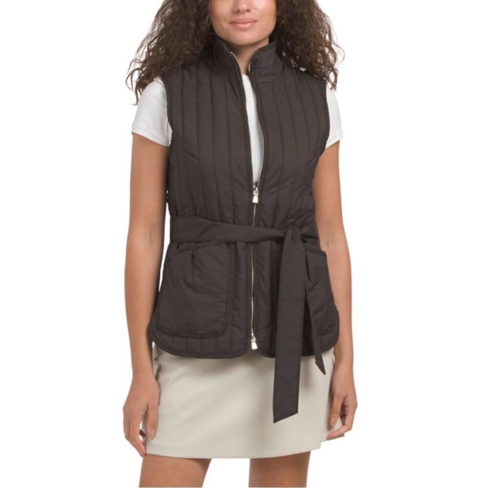 PETER MILLAR Peppercorn Scout Quilted Travel Vest With Tie NEW withtags Size XL